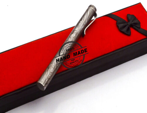Damascus Ballpoint Custom Handmade Damascus Steel 04 - Image 7