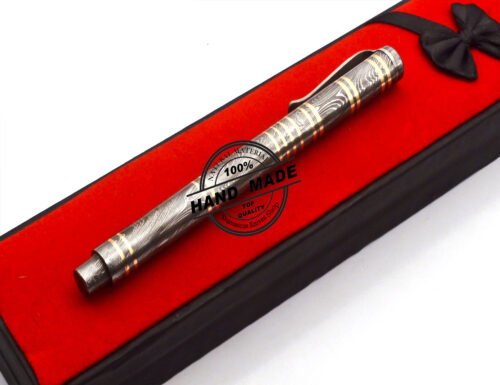 Damascus Ballpoint Custom Handmade Damascus Steel 08 - Image 9