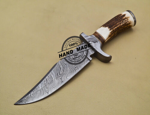 Fixed Blade Damascus Skinner Knife Custom Handmade Knife 2061 - Image 3