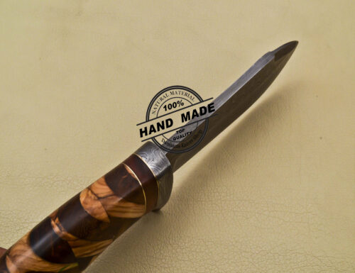 Fixed Blade Damascus Skinner Knife Custom Handmade Damascus Steel Knife 2060 - Image 3