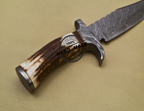 Fixed Blade Damascus Skinner Knife Custom Handmade Knife 2061 - Image 8