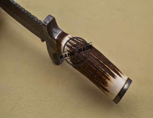 Fixed Blade Damascus Skinner Knife Custom Handmade Knife 2061 - Image 9