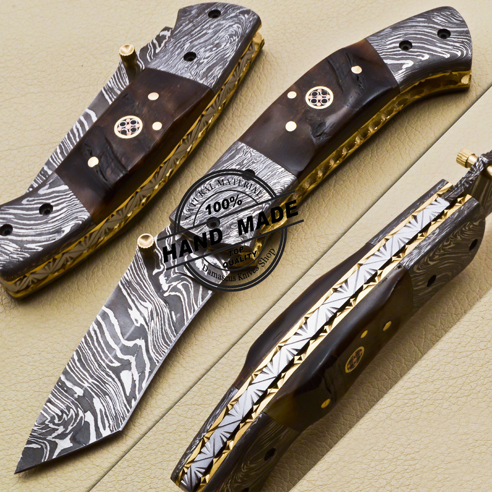 Damascus Steel Tanto Cleaver Knife ST535 