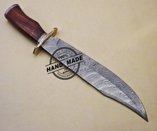 Fixed Blade Damascus Bowie Knife Custom Handmade Damascus Steel Hunting Knife 2069 - Image 3