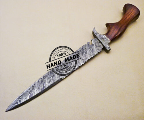 HandForged Damascus Bowie Knife Custom Handmade Damascus Steel Knife 2074 - Image 3