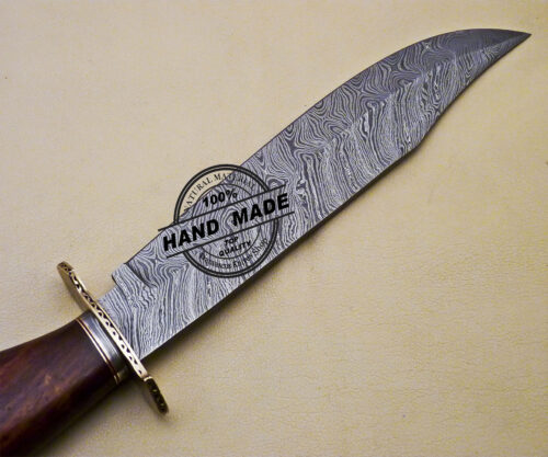 Fixed Blade Damascus Bowie Knife Custom Handmade Damascus Steel Hunting Knife 2069 - Image 4