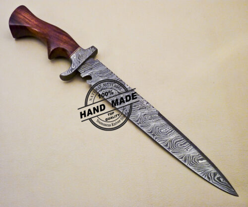 HandForged Damascus Bowie Knife Custom Handmade Damascus Steel Knife 2074 - Image 4