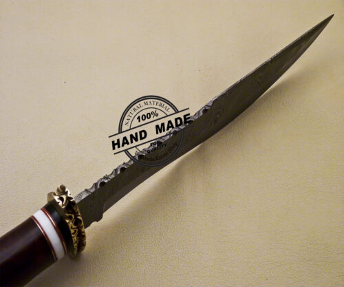 Fixed Blade Damascus Bowie Knife Custom Handmade Damascus Steel knife 2068 - Image 6
