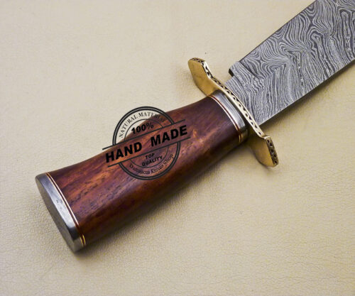 Fixed Blade Damascus Bowie Knife Custom Handmade Damascus Steel Hunting Knife 2069 - Image 6