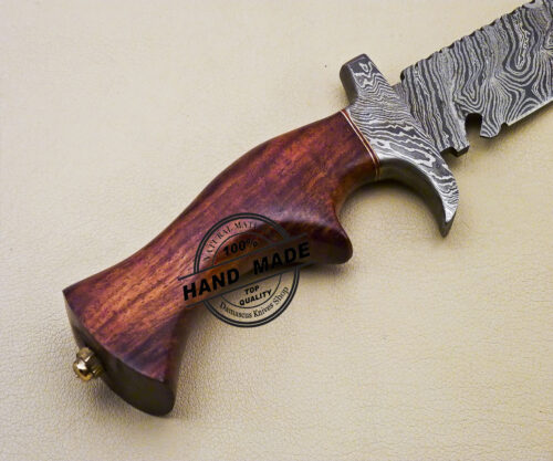 HandForged Damascus Bowie Knife Custom Handmade Damascus Steel Knife 2074 - Image 6