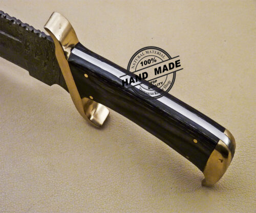 Damascus Rambo Bowie Knife Custom Handmade Damascus Steel Hunting Knife 2073 - Image 8
