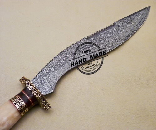 Damascus Kukri Knife Custom Made Hand Forged Damascus Steel Knife 2066 - Image 5