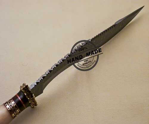 Damascus Kukri Knife Custom Made Hand Forged Damascus Steel Knife 2066 - Image 6
