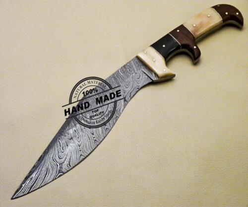 Damascus Kukri Knife Custom Handmade Damascus Steel Knife 2093 - Image 3