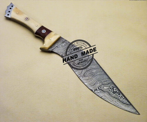 Damascus Kukri Knife Custom Handmade Damascus Steel Knife 2082 - Image 3