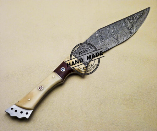 Damascus Kukri Knife Custom Handmade Damascus Steel Knife 2082 - Image 4