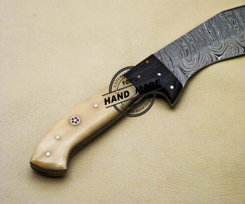 Damascus Kukri Knife Custom Handmade Damascus Steel Knife 2088 - Image 6