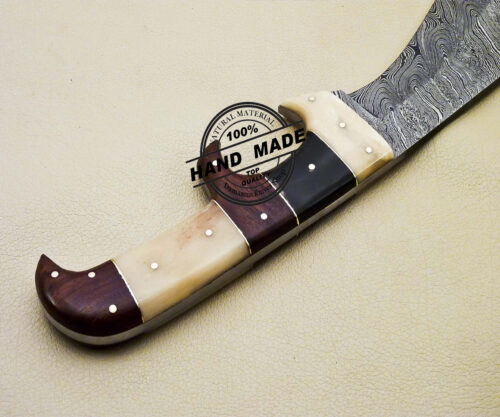 Damascus Kukri Knife Custom Handmade Damascus Steel Knife 2093 - Image 7