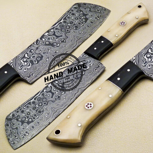 Damascus Butchers Knife Custom Handmade Damascus Steel Kitchen Knife 2092