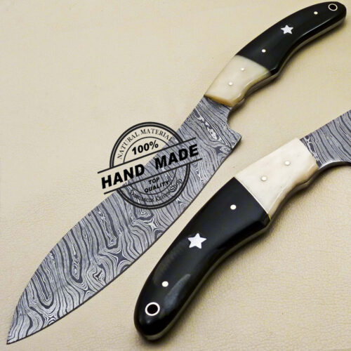 Damascus Kitchen Knife Custom Handmade Damascus Steel Kitchen Knife 2094