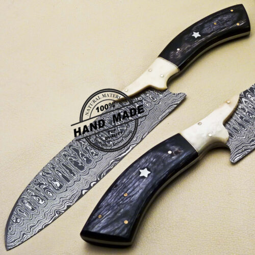 Damascus Kitchen Knife Custom Handmade Damascus Steel Knife 2089