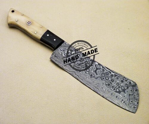 Damascus Butchers Knife Custom Handmade Damascus Steel Kitchen Knife 2092 - Image 3