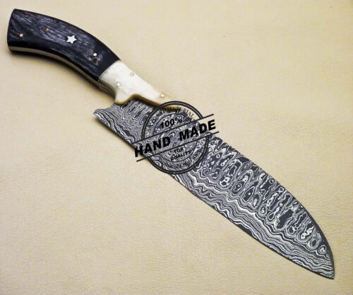 Damascus Kitchen Knife Custom Handmade Damascus Steel Knife 2089 - Image 3