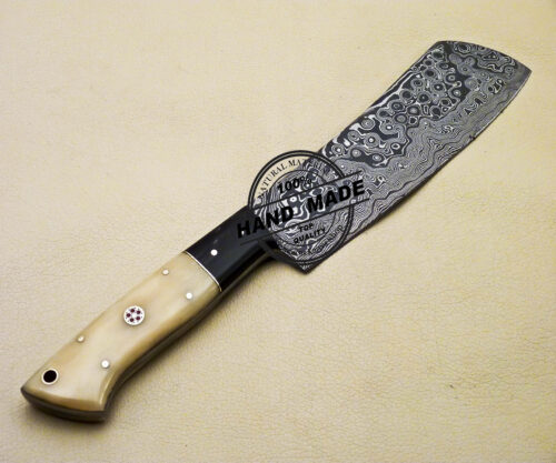 Damascus Butchers Knife Custom Handmade Damascus Steel Kitchen Knife 2092 - Image 4