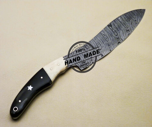 Damascus Kitchen Knife Custom Handmade Damascus Steel Kitchen Knife 2094 - Image 4
