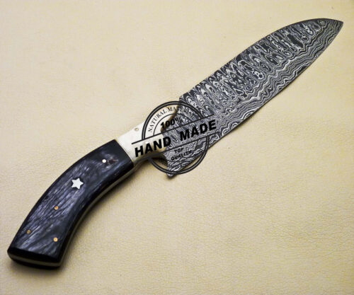 Damascus Kitchen Knife Custom Handmade Damascus Steel Knife 2089 - Image 4