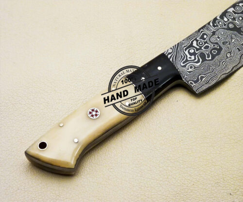 Damascus Butchers Knife Custom Handmade Damascus Steel Kitchen Knife 2092 - Image 5
