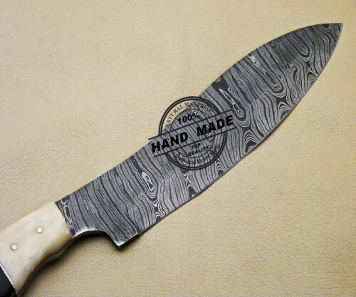 Damascus Kitchen Knife Custom Handmade Damascus Steel Kitchen Knife 2094 - Image 5