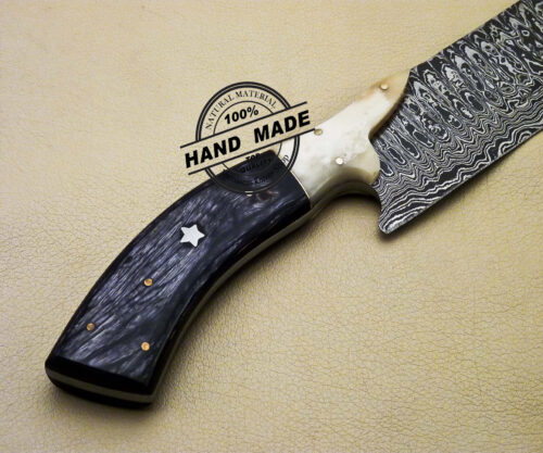 Damascus Kitchen Knife Custom Handmade Damascus Steel Knife 2089 - Image 6