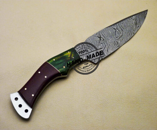 Damascus Skinner Knife Custom Handmade Damascus Steel Knife 2096 - Image 4