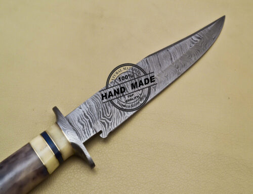 Damascus Bowie Knife Clip Point Blade Custom Handmade Damascus Steel Knife - Image 4