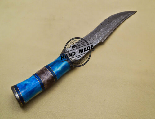 Damascus Bowie Knife Custom Handmade Damascus Steel Hunting Knife - Image 5