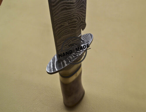 Damascus Bowie Knife Clip Point Blade Custom Handmade Damascus Steel Knife - Image 8
