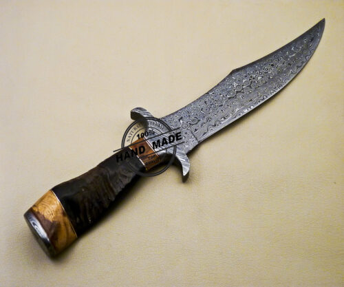 New Damascus Bowie Knife Custom Handmade Damascus Steel Hunting Knife 3129 - Image 5