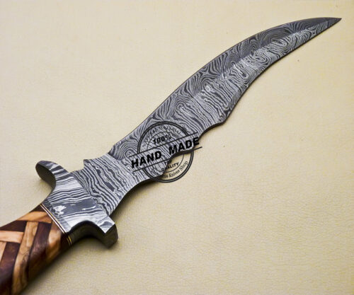 Damascus Bowie Knife Custom Handmade Damascus Steel Hunting Knife 3132 - Image 5