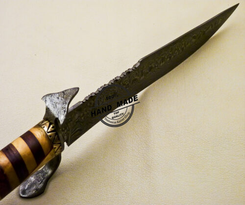 Damascus Bowie Knife Custom Handmade Damascus Steel Hunting Knife 3131 - Image 5