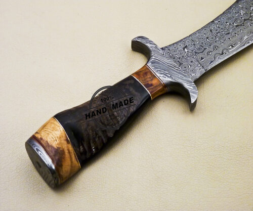 New Damascus Bowie Knife Custom Handmade Damascus Steel Hunting Knife 3129 - Image 8