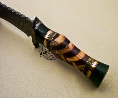 Damascus Bowie Knife Custom Handmade Damascus Steel Fixed Blade Knife 3127 - Image 8