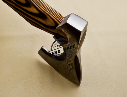 Custom Forged Carbon Steel Viking Axe with Beautiful Wood Handle, Viking Bearded Camping Axe, - Image 5