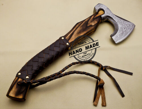 Medieval Viking Axe Smith Custom Forged Carbon Steel Viking Axe 3141 - Image 4