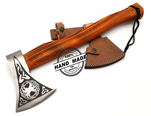 Viking Axe Custom Handmade Carbon Steel Hatchet Axe 3143 - Image 3