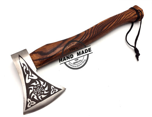 Custom Forged Carbon Steel Viking Axe with Beautiful Rose Wood Handle - Image 4