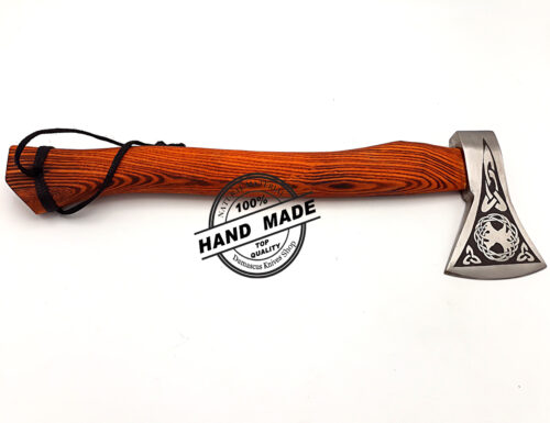 Viking Axe Custom Handmade Carbon Steel Hatchet Axe 3143 - Image 7
