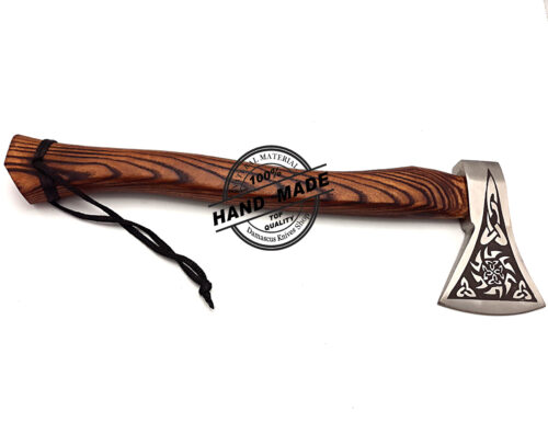 Custom Forged Carbon Steel Viking Axe with Beautiful Rose Wood Handle - Image 7