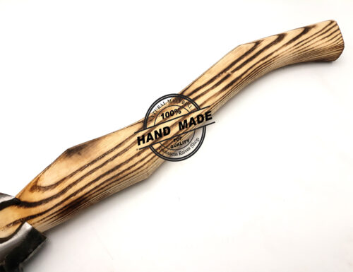 Custom Gift Forged Carbon Steel Viking Axe, With Ash Wood Shaft, Viking Bearded Camping Axe 3142 - Image 2