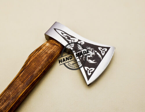 Custom Forged Carbon Steel Viking Axe with Beautiful Ash Wood Handle 3153 - Image 5